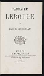 Title page of L'Affair Lerouge by Emile Gaboriau (1866)
