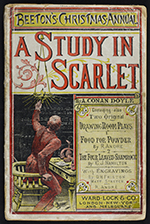 Front cover of A Study in Scarlet by Sir Arthur Conan Doyle in Beeton's
                                    Christmas Annual (1887)