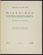 Title page of Histoires Extraordinaires by Edgar Allan Poe (1927)