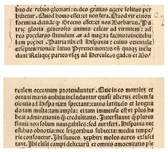 Portions of the recto and verso of leaf 7, containing a
                                possible reference to the New World