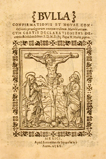 Title page illustrated with woodcut of the Crucifixion