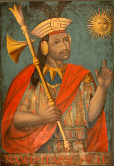A portrait of Manco Ccapac, first Inca ruler