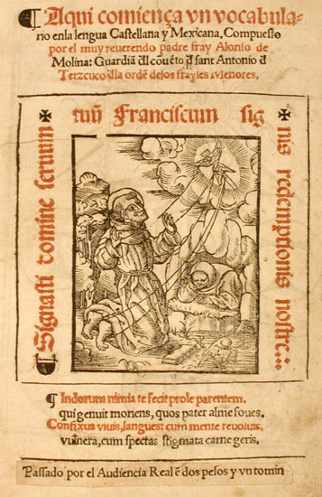 Title page, with a woodcut of St. Francis receiving the stigmata