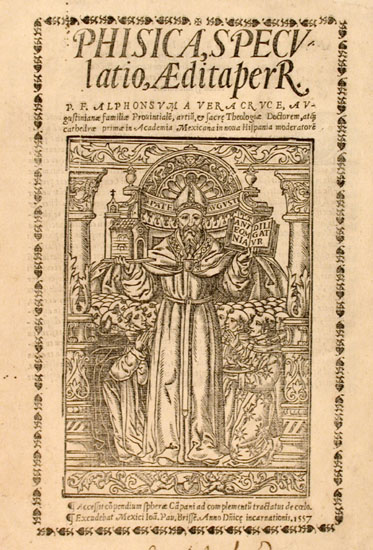 Title page showing St. Augustine standing amidst kneeling monks