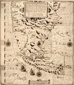 Large folding map of the Straits of Magellan and Le Maire