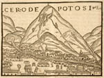 Famous woodcut of the silver mines of Potosí