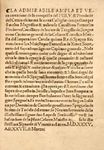 Opening page of text of Xeres' account of the Inca Empire