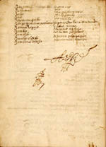 Last leaf, bearing a "rubrica" (autograph
                                sign), possibly that of the unknown author