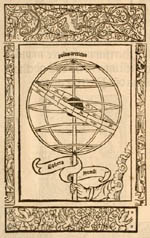 Large sphera mundi on the verso of the title page